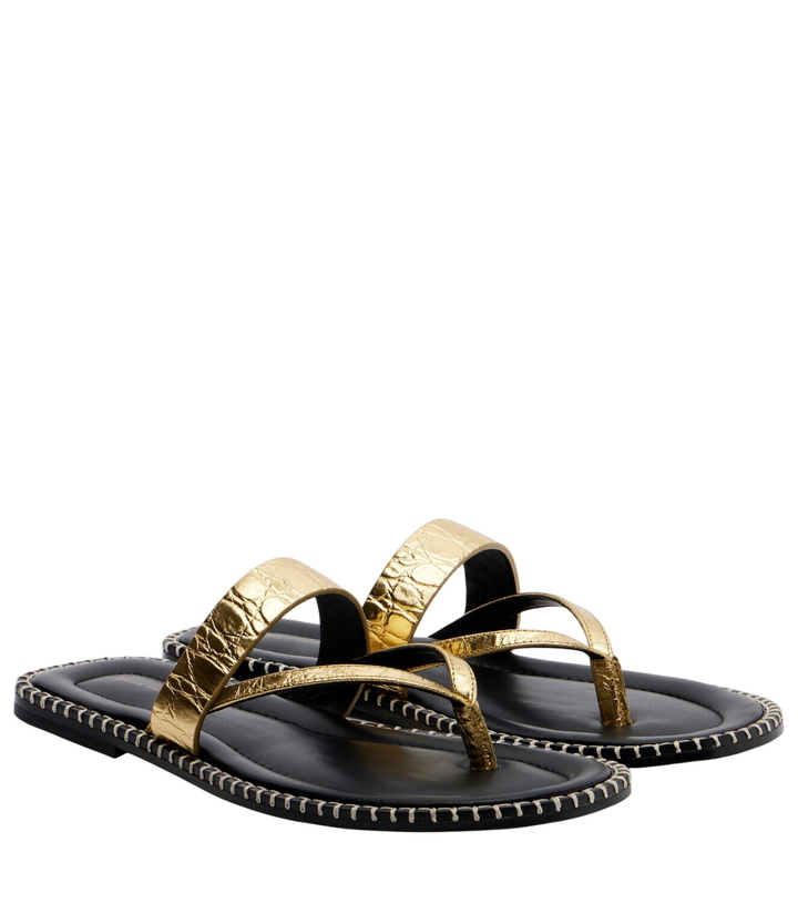 Photo: Dries Van Noten Croc-effect leather thong sandals