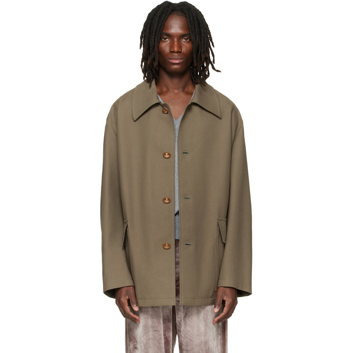 Vivienne Westwood Green Zidler Trench Coat Vivienne Westwood