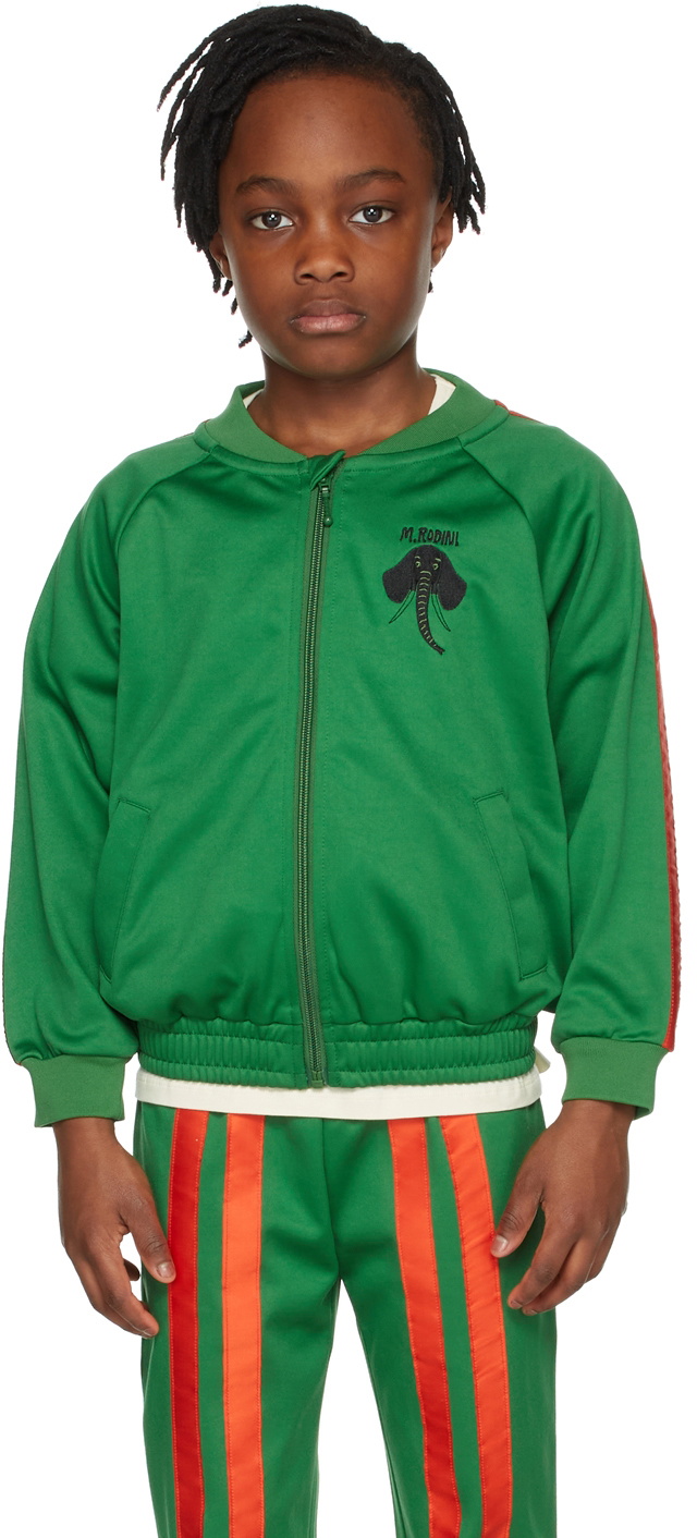 Mini Rodini Kids Green Stripe Track Jacket