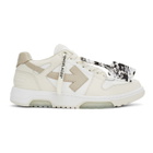 Off-White White and Taupe Out Of Office Sneakers