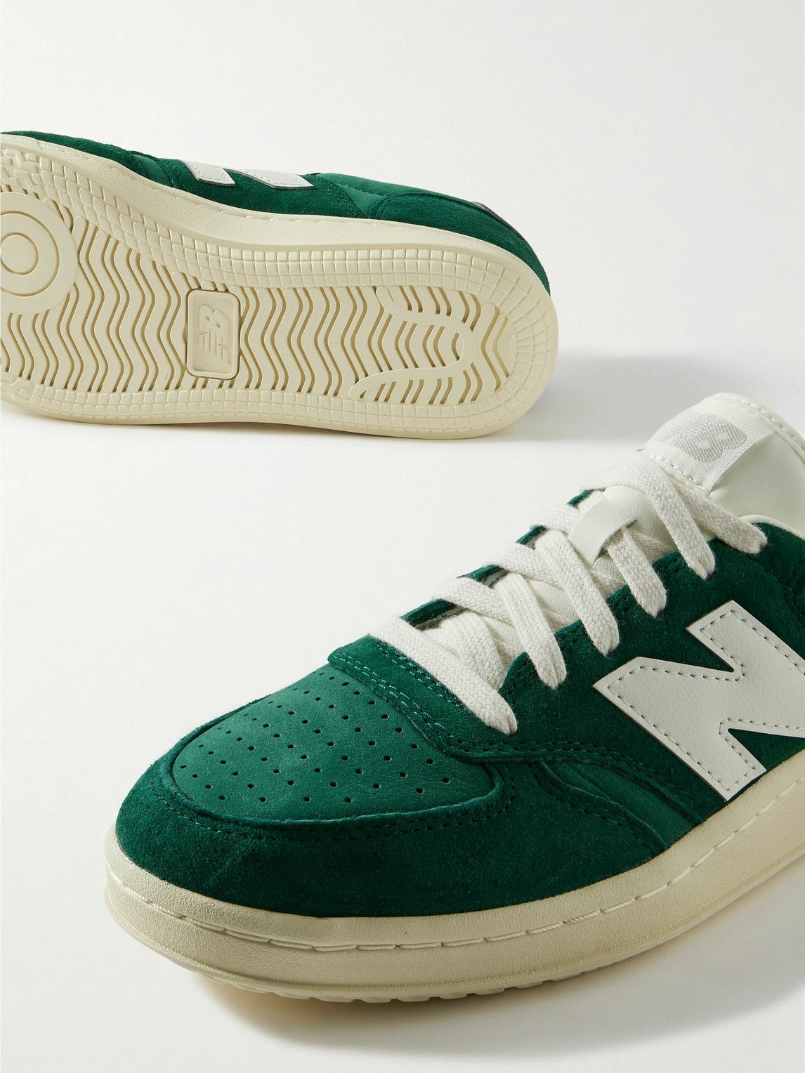 New Balance - T500 Leather-Trimmed Suede and Nubuck Sneakers