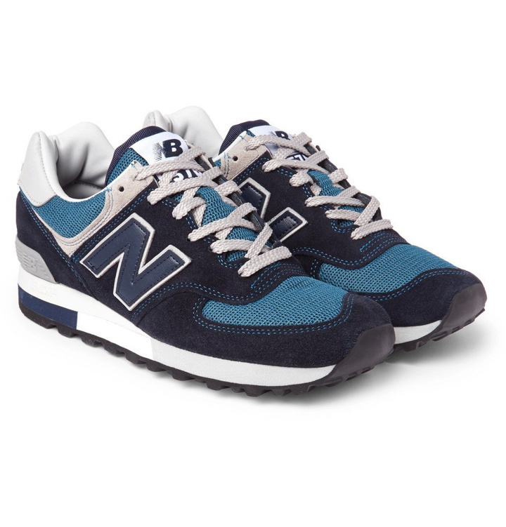 Photo: New Balance - 576 Suede, Leather and Mesh Sneakers - Men - Navy