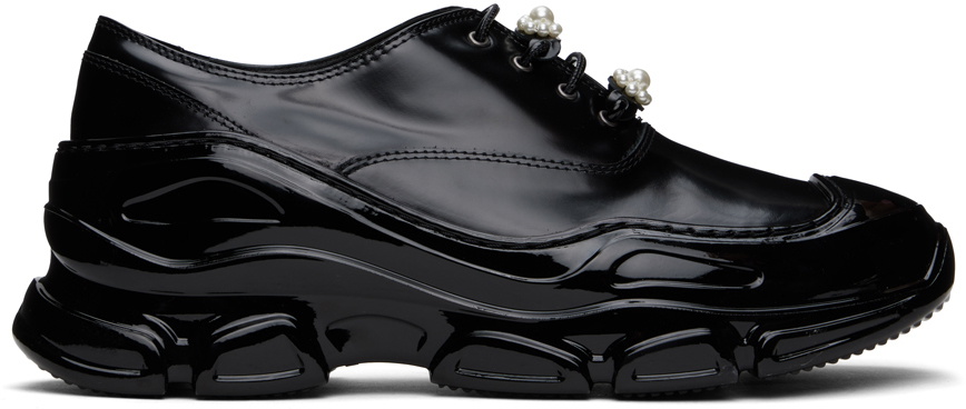 Simone Rocha Black Pearl Daisy Trek Sole Brogue Sneakers