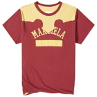 Maison Margiela Men's Western Logo T-Shirt in Burgundy