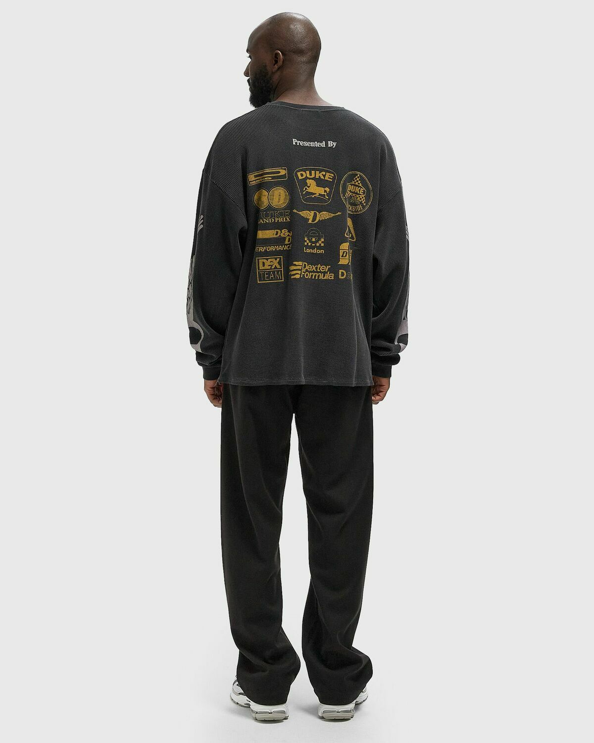Duke & Dexter DR3 Sponsors Waffle Top Black Mens Longsleefe