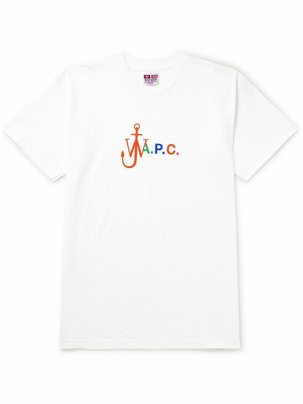Photo: A.P.C. - JW Anderson Anchor Logo-Print Cotton-Jersey T-Shirt - White