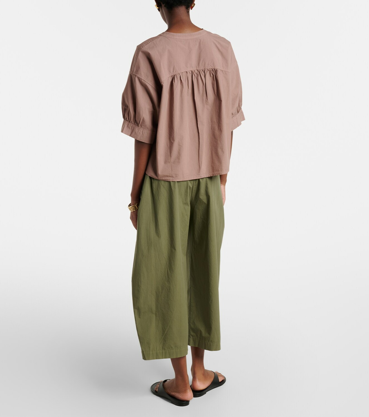 Velvet Sophia cotton poplin wide-leg pants