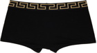 Versace Underwear Black Long Greca Border Boxer Briefs