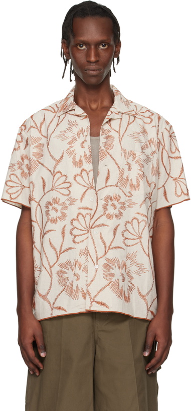 Photo: Toga Virilis Beige Embroidery S/S Shirt