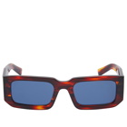 Prada Eyewear Men's 06YS Sunglasses in Striped Radica/Dark Blue 