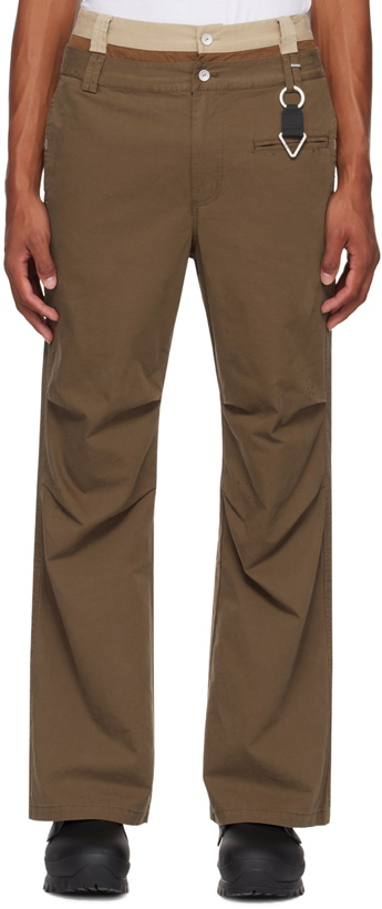 Photo: C2H4 Brown Double Waist Trousers