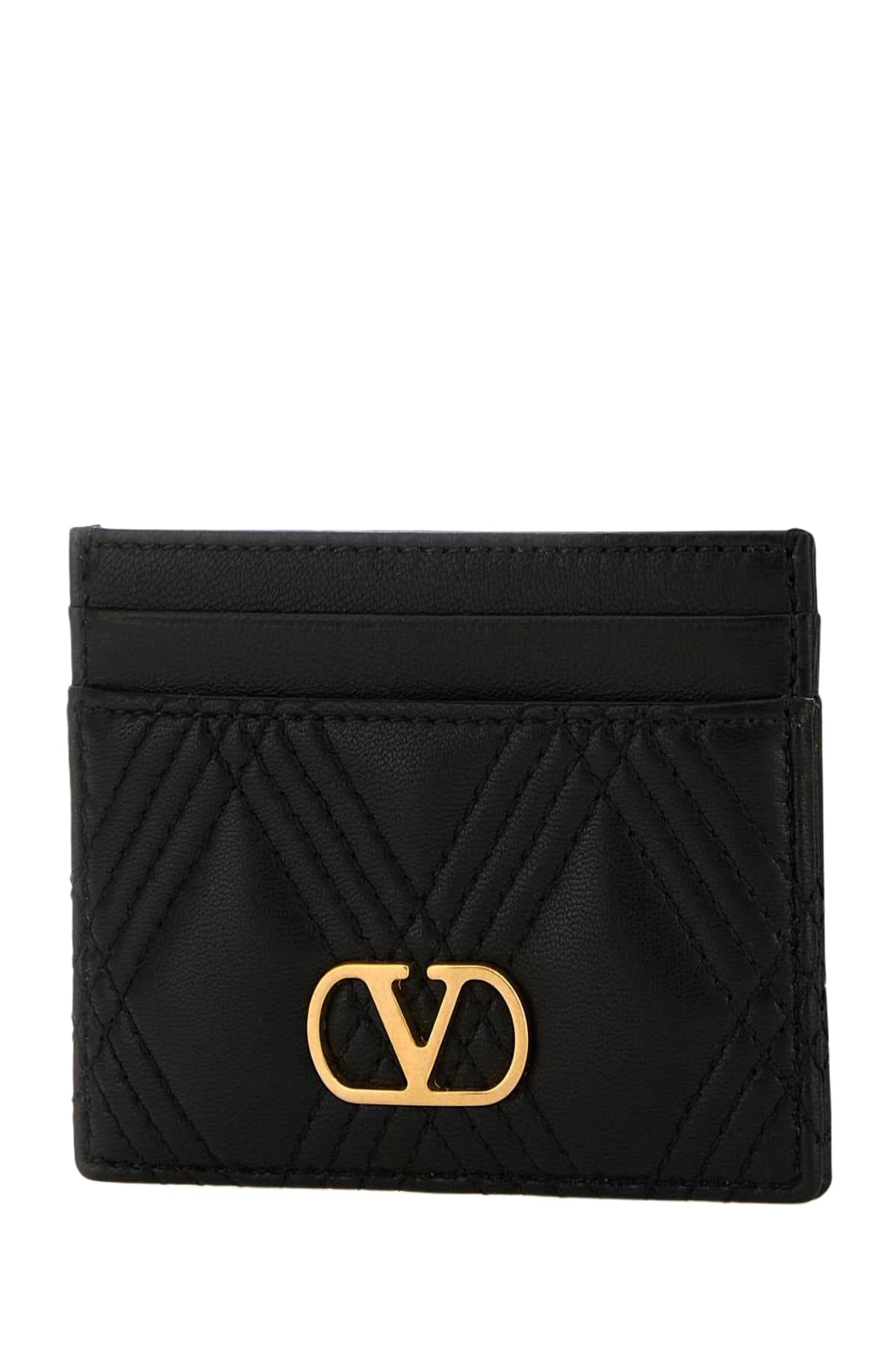 Valentino Garavani Black Nappa Leather Quiltie 67 Card Holder Valentino ...