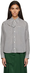 Victoria Beckham Off-White & Black Fluid Stripe Shirt