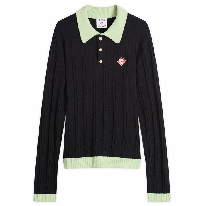 Photo: Casablanca Men's Boucle Polo in Black