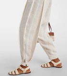 Loro Piana Gustel striped linen tapered pants