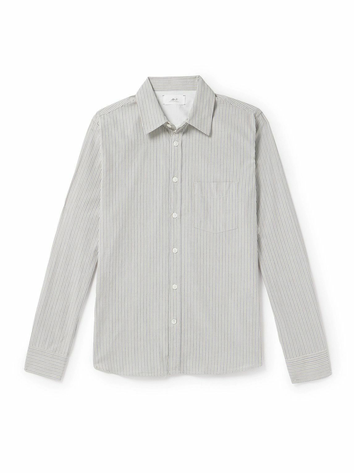 Mr P. - Pinstriped Cotton Oxford Shirt - Gray Mr P.