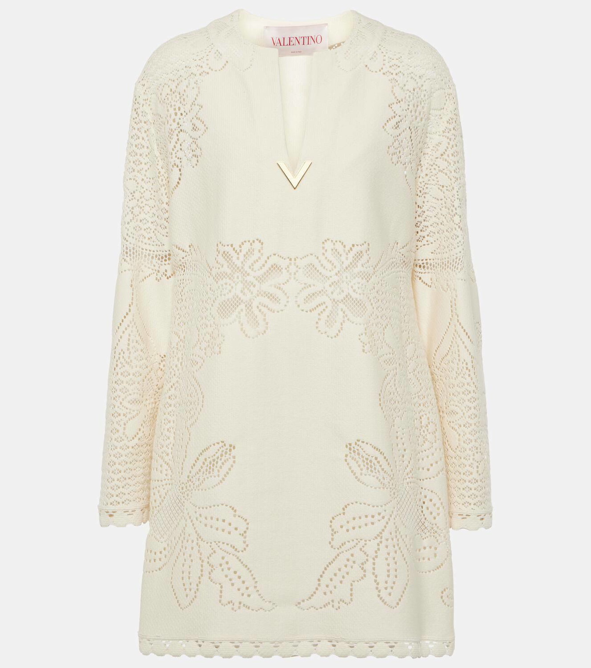 ワンピース VALENTINO WHITE COTTON BLEND DRESS VALENTINO GARAVANI Pleated Cotton-Blend Poplin Shirt Dress