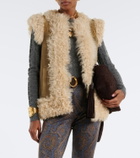 Etro Shearling-lined embroidered vest