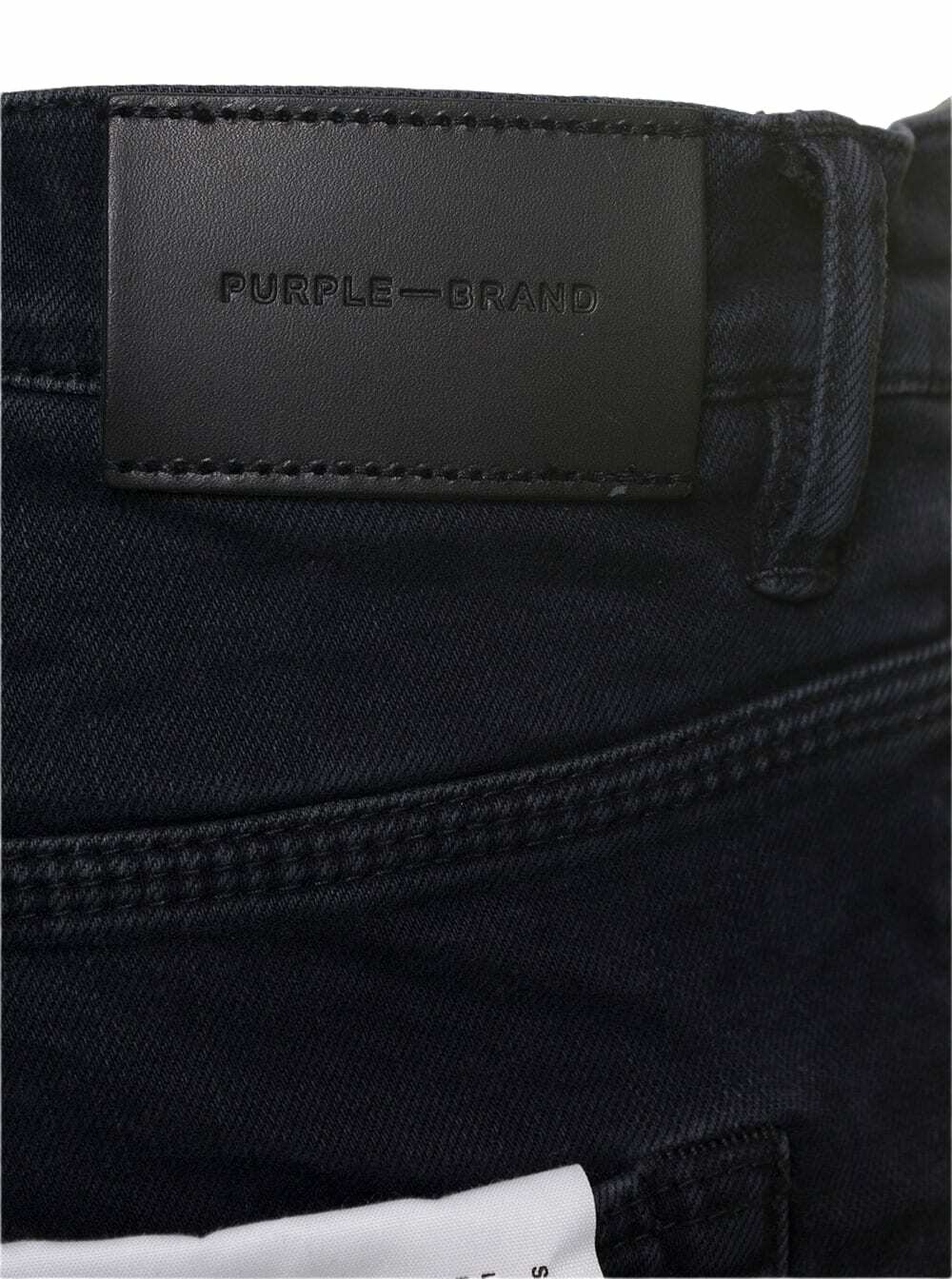 Purple Brand Black Five-pocket Style Jeans With Rips Detail In Stretch Cotton Denim Man