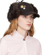 OPEN YY Brown Faux-Fur Earflap Cap