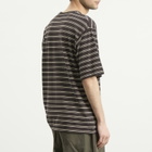 Kaptain Sunshine Men's Stripe Jersey Short Sleeve T-Shirt in Brown Wide Stripe