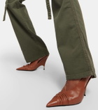 Blumarine Leather slingback pumps