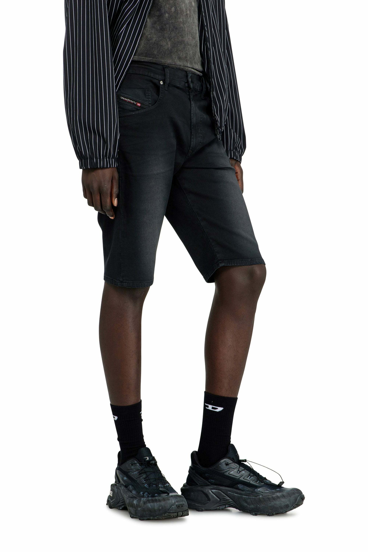 Diesel Slim shorts in coloured denim - Denim short pants Mens in Black