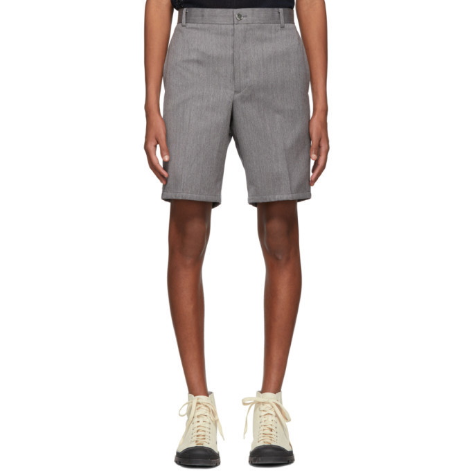 Photo: Thom Browne Grey Stripe Unconstructed Shorts