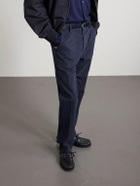 Canali - Straight-Leg Cotton-Blend Twill Trousers - Blue