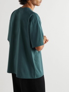 ATON - Nuback Oversized Cotton-Jersey T-Shirt - Green