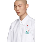 Thom Browne White Embroidered Daisy Oxford Shirt