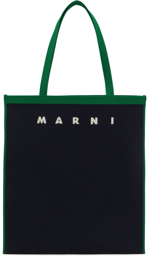 Photo: Marni Navy & Green Flat Shopping Tote