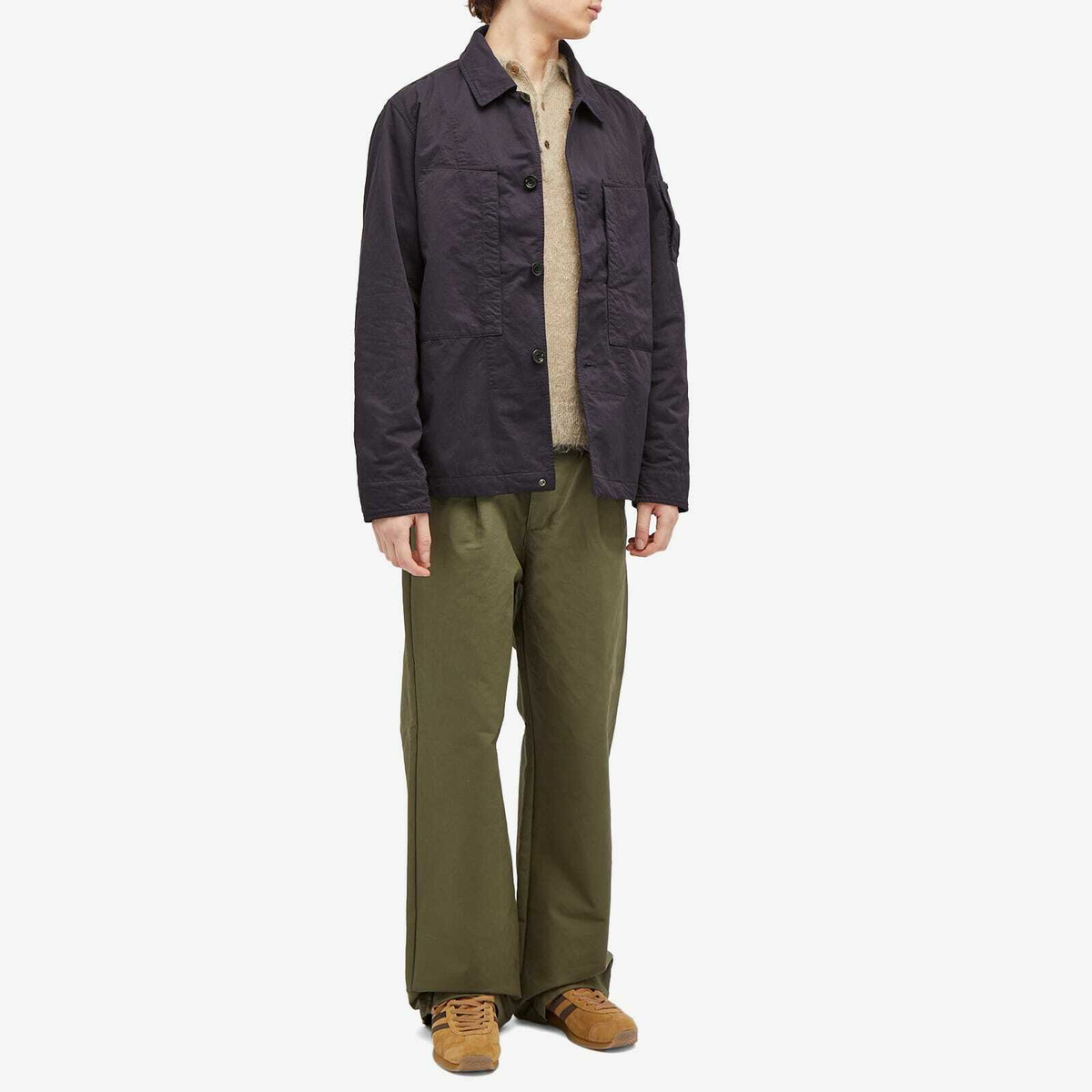 C.P. Company Men's Diagonal Flatt Nylon Overshirt in Nightshade