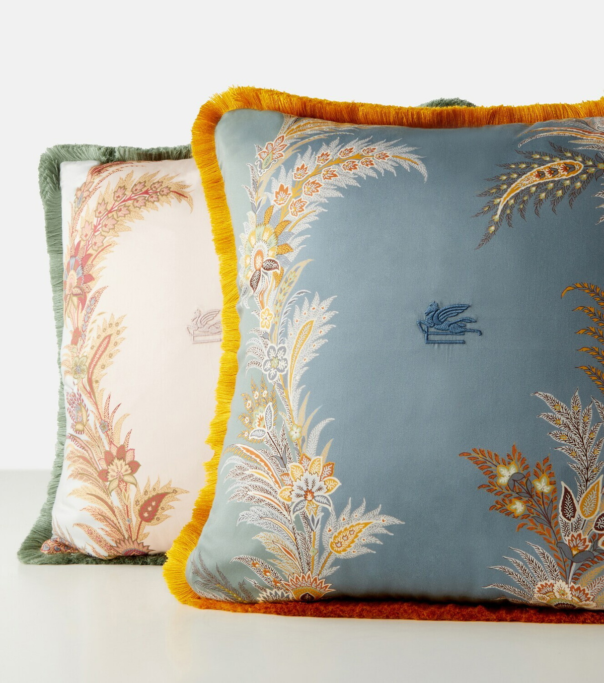 Etro Pegaso floral cotton cushion