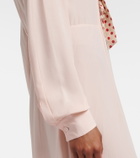 Prada Belted polka-dot silk midi dress