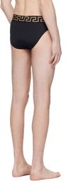 Versace Black Nylon-Blend Swim Briefs
