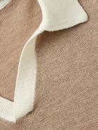 Onia - Johnny Two-Tone Linen Polo Shirt - Brown