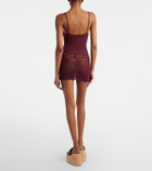The Attico Crochet cotton-blend minidress
