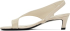 TOTEME Beige Naplack Leather Thong Heeled Sandals