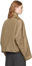 UMBER POSTPAST Brown Checkered Insulated Scarf Jacket