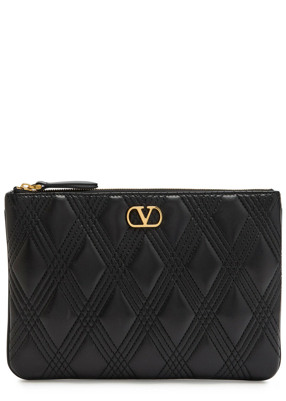 Valentino Garavani Quiltie 67 embroidered denim pouch