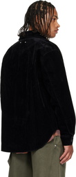 Andersson Bell Black Padded Velvet Denim Shirt