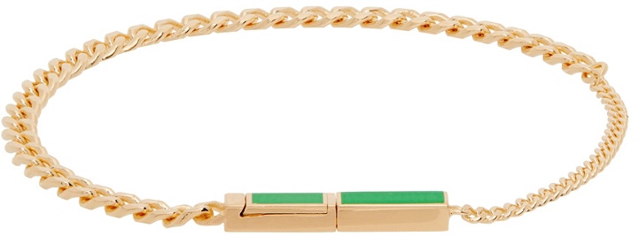 Photo: Bottega Veneta Gold & Green ID Chain Bracelet