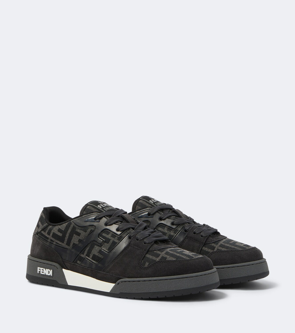 Fendi Fendi Match FF Zucca suede-trimmed sneakers