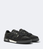 Fendi Fendi Match FF Zucca suede-trimmed sneakers