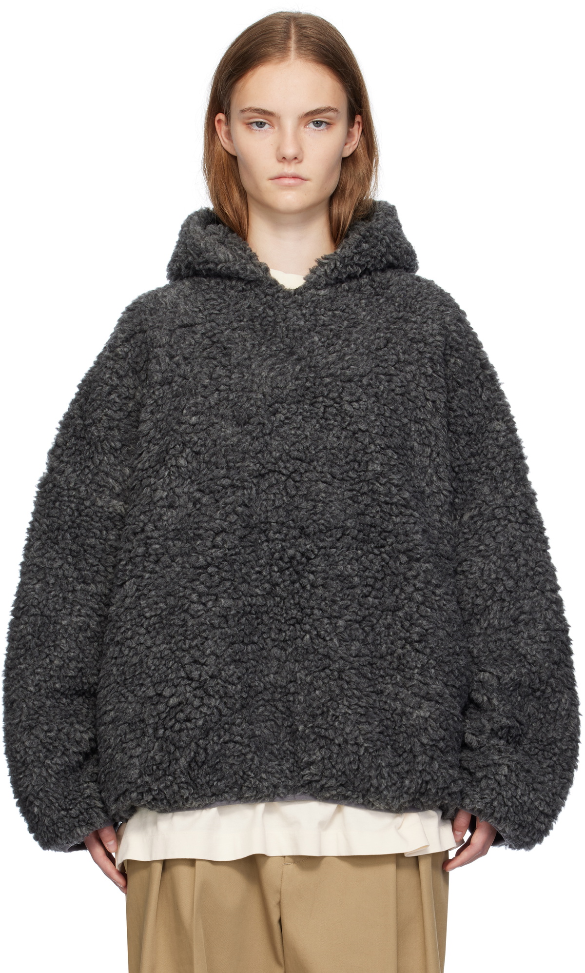 Fear of God Gray Polar Fleece Hoodie