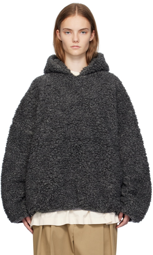 Photo: Fear of God Gray Polar Fleece Hoodie