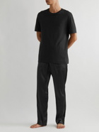 TOM FORD - Velvet-Trimmed Stretch-Silk Satin Pyjama Trousers - Black
