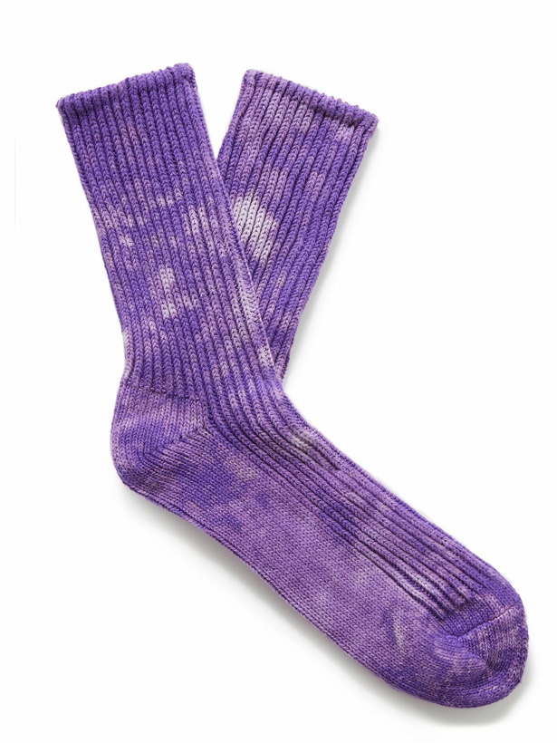 Photo: Rostersox - Tie-Dyed Ribbed Cotton-Blend Socks
