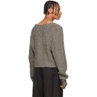 Chin Mens Grey Crop V-Neck Sweater